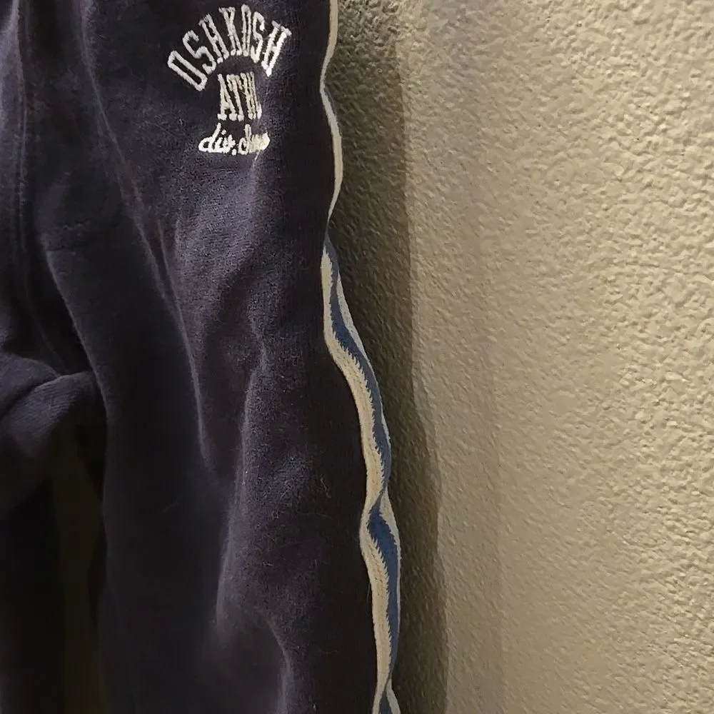 OshKosh B'gosh Kids Dark Blue Joggers with White Accents Side Stripe 2t